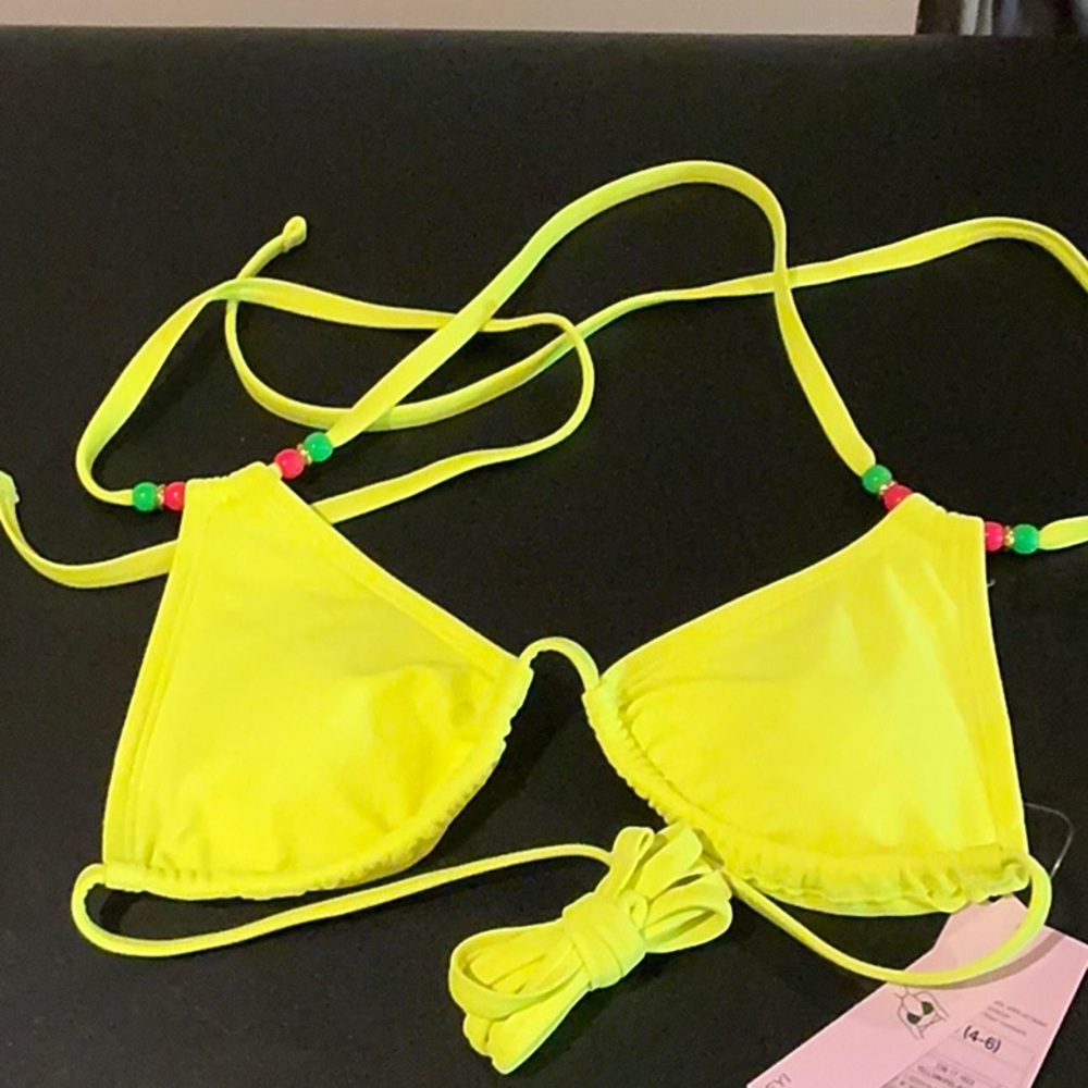 NWT. Wild Fable Neon Yellow Kids Bikini